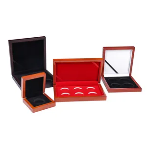 Scatola di oggetti in legno personalizzata per conservare monete con motivo distintivo del festival scatola regalo per collezione di monete rotonde