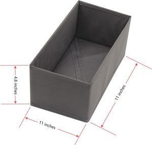 Lot de 3 séparateurs de tiroirs gris pour <span class=keywords><strong>sous</strong></span>-vêtements, chaussettes et <span class=keywords><strong>sous</strong></span>-vêtements, bacs de rangement en tissu non tissé. - Product Image 2