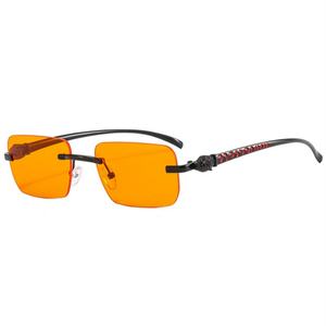 <span class=keywords><strong>2025</strong></span>金属ヒョウ柄ヘッドおしゃれカラフルなグラデーションサングラスUv400パーソナライズされた小型長方形スクエアリムレスサングラス - Product Image 2