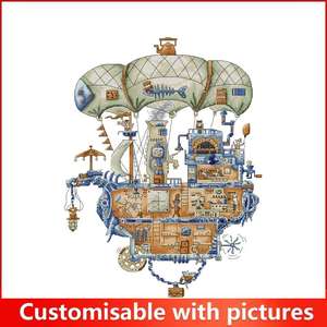 Kits de broderie au point de croix NKF motif dirigeable, sur <span class=keywords><strong>toile</strong></span> <span class=keywords><strong>Aida</strong></span> pré-imprimée ou à compter, ensemble de broderie manuelle DIY, artisanat artistique, <span class=keywords><strong>toile</strong></span> pour point de croix, direct usine - Product Image 3