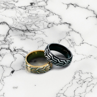 Européen et américain nouveau modèle de pneu en relief créatif bague pour hommes personnalité mode rétro décoration pour hommes