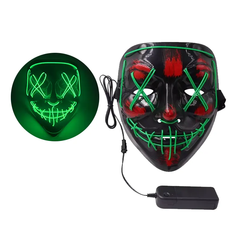 Penjualan Laris Lampu Pesta Neon LED Topeng Pesta Halloween Dekorasi Natal El Kawat Ma Sk