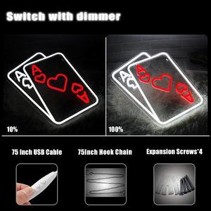 Poker Letreros Neon LED dimmable USB powered ambient <b>light</b> store <b>window</b> decoration <b>light</b> street indicator <b>light</b> landscape <b>light</b> - Product Image 1