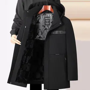 Cotton-Padded Men's Winter New Style Plus Fleece Thickened Warm Clothes Father Winter Coat Super Thick Casual Coat a Hair