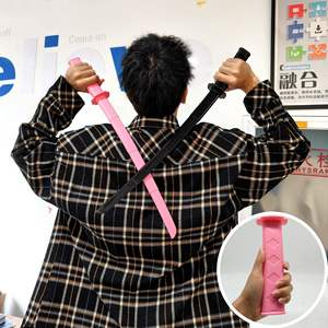 Mainan pedang Samurai dewasa teleskopik realistis, mainan Model pedang Samurai dewasa lampu LED plastik Katana, mainan pedang Anime Cosplay - Product Image 4