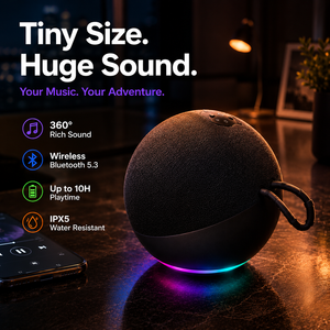 Haut-parleur intelligent compatible Alexa, haut-parleur portable sans fil RGB 5.3, mini enceinte étanche pour le camping et les voyages - Product Image 3