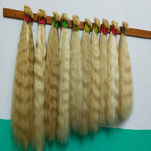 ผมแท้สีบลอนด์คุณภาพดีแบบขายส่ง มัดเป็นช่อพร้อมเชือกปิดผม ต่อผมจากผู้ขายผมชาวอินเดีย เกรด Remy Virgin AA - Product Image 4