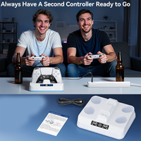 Station de charge pour manette PS5, support de charge pour manette PlayStation 5 avec lumière LED, chargeur rapide