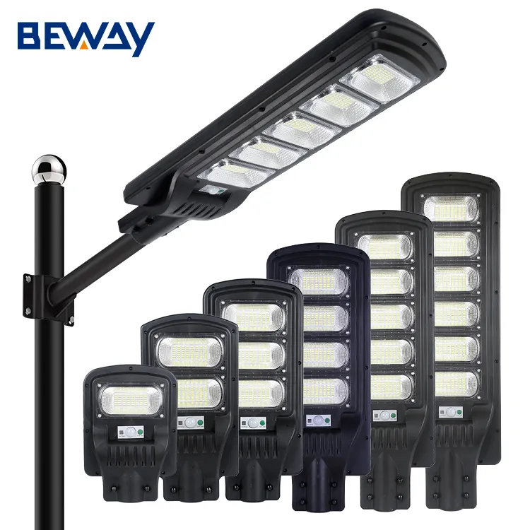 Road Lamp With Solar Panel Sensor Ip65 Waterproof 50w 100w 150w 200w 250w 300w Led All In One Solar Street Light