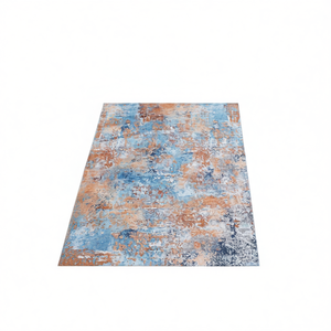 Tapis Abstrait Rectangulaire 8x10 Moderne Lavable Antidérapant à Poils Courts en Laine et Soie Noué à la Main pour Salon, Chambre, Cuisine, Salle à Manger - Product Image 1