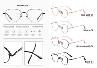 Monture de lunettes en titane pur anti-lumière bleue avec verres transparents, monture complète, personnalisable OEM/ODM, pour lunettes de vue myopie