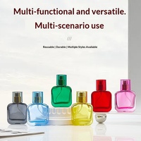 Flacon de parfum carré en verre dégradé coloré 30ml 50ml 100ml avec bouchon multicolore, vaporisateur à fine brume, rechargeable, format voyage, cosmétique