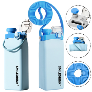 Bouteille d'Eau Pliable en <span class=keywords><strong>Silicone</strong></span> de 600 ml, Réutilisable, Qualité Alimentaire, Légère, pour Voyages, Cadeaux, Sports et Fitness - Product Image 2
