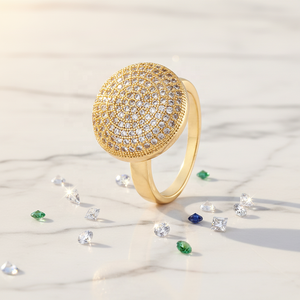 2019 Neuestes Design 18 Karat Gold gefüllter Zirkon Finger Schmuck <span class=keywords><strong>Ring</strong></span> Frauen verstellbarer <span class=keywords><strong>Ring</strong></span> Gold Paar Verlobung sring - Product Image 5