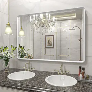 Miroir cosmétique décoratif Miroir mural moderne pour chambre à coucher et salle de bain Miroir argenté en vente