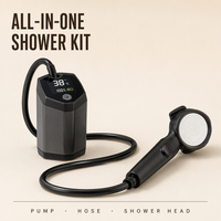 Douche électrique portable intelligente améliorée avec affichage numérique de la température de l'eau, batterie 9000 mAh, Type-C, pompe de douche de camping IPX7 pour extérieur