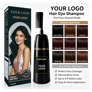 Crème colorante permanente pour cheveux à l'essence naturelle couvrante des cheveux gris, avec peigne applicateur facile, marque privée, qualité professionnelle - Product Image 1