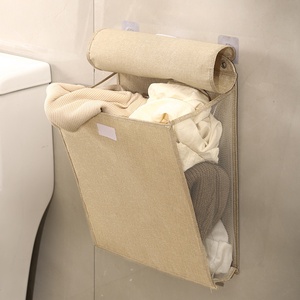 WeaveWin Wall-Mounted Foldable Fabric Laundry Basket <strong>Collapsible</strong> <strong>Storage</strong> for Dirty Clothes for Bathroom Toilet Bathing Household - Product Image 3