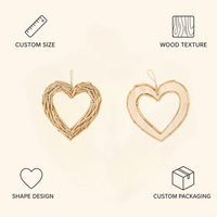 Couronne de branches en bois faites à la main en forme de cœur, Décoration murale rustique en brindilles, Salon, Chambre à coucher, Vente en gros OEM, Décoration murale en bois en forme de cœur