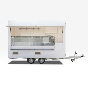 White Stainless Steel Motorized Mobile Food Truck Trailer Insulated Compartments for Frozen Food Delivery Street Catering Mobile - Product Image 1
