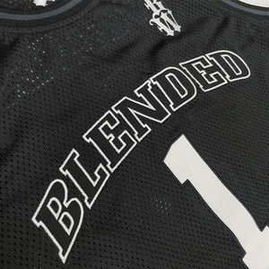 高品質メッシュレトロバスケットボールジャージ カスタムメンズスポーツバスケットボールシャツ XLサイズ シルクスクリーン印刷カスタムロゴ - Product Image 5