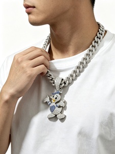 Collar con Colgante de Pato de Dibujos Animados Europeo y Americano al por Mayor, <span class=keywords><strong>Cadena</strong></span> Cubana de Aleación de Zinc Chapada en Oro Estilo Hip-Hop para Aniversario - Product Image 6