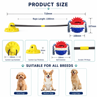 Jouet interactif pour chien à ventouse, balle couineuse distributrice de friandises, jouet à mâcher pour chiens de petite et moyenne taille, pour le jeu à la maison et la libération de l'énergie