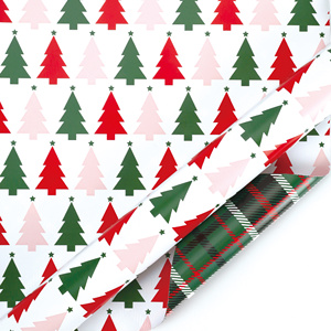 Classic Country Blue Checkered Wrapping <b>Paper</b> PE Coated Waterproof Recyclable Plaid Print 110g/m Baby Boy Shower Birthday - Product Image 1
