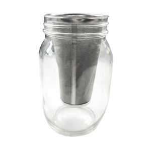 Infuseur à thé et fruits en <span class=keywords><strong>maille</strong></span> fine 8x15cm, cafetière glacée, filtre à <span class=keywords><strong>café</strong></span> infusé à froid avec anneau d'étanchéité pour pot à large ouverture - Product Image 6