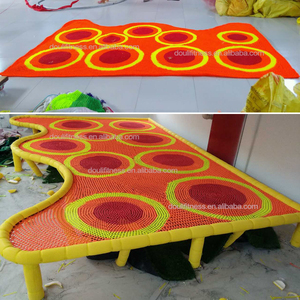 Aire de jeux intérieure personnalisable pour enfants, corde tricotée à la main, <span class=keywords><strong>trampoline</strong></span> aérien arc-en-ciel, équipement de terrain de jeu - Product Image 3