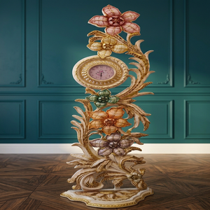 Reloj de pie de cuarzo y madera de teca hecho a mano con diseño moderno para una decoración elegante del interior de la sala de estar - Product Image 6