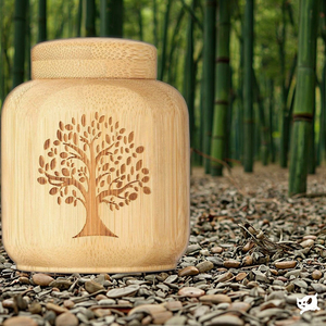 Urne moderne en bois Arbre de Vie Meiweipet, boîte funéraire hermétique pratique en bambou <span class=keywords><strong>pour</strong></span> animaux de compagnie (<span class=keywords><strong>chats</strong></span> et chiens) - Product Image 6