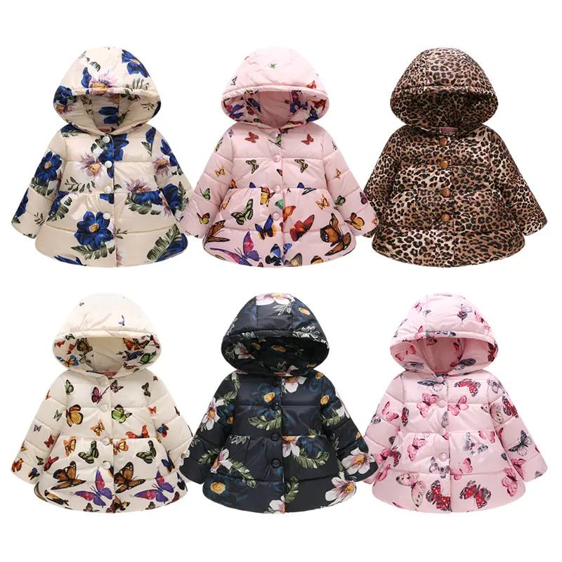 High quality wholesale boutique clothing thicken warmest windproof hooded breathable outdoor little child kids winter girls coat