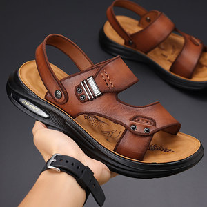 Sandalias de Hombre 2026, Sandalias de Playa de Piel Vacuna de Primera Calidad, Calzado Informal para Exteriores, Cómodo, Transpirable y Ligero - Product Image 4