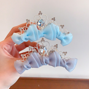 Set <span class=keywords><strong>de</strong></span> Peineta y Tiara <span class=keywords><strong>de</strong></span> Corona con Diamantes <span class=keywords><strong>de</strong></span> Imitación para Niñas, Adorno <span class=keywords><strong>de</strong></span> Cabello <span class=keywords><strong>de</strong></span> Princesa con Cristales, Perlas, Lazo Plateado y Flor, Disponible en Stock - Product Image 4