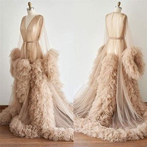 <span class=keywords><strong>Robe</strong></span> longue <span class=keywords><strong>de</strong></span> soirée formelle en tulle à volants superposés pour femme, col en V, ceinturée, transparente, en maille <span class=keywords><strong>et</strong></span> dentelle, Sehe Fashion - Product Image 6
