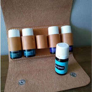 Estuche de cuero para botella de perfume, bolsa de almacenamiento plegable y portátil, funda protectora para botella de medicina pequeña, almacenamiento de muestras de aceites esenciales - Product Image 2