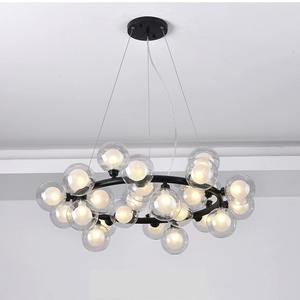 Lustre Moléculaire Transfrontalier Magic Bean, <span class=keywords><strong>Suspension</strong></span> LED Globe en Verre, Noir/<span class=keywords><strong>Doré</strong></span>, Style Nordique Minimaliste de Luxe pour <span class=keywords><strong>Salon</strong></span> - Product Image 4