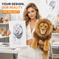 Peluche Lion Personnalisée avec Logo, Cadeau Promotionnel, OEM ODM, Faible MOQ, Fabricant de Jouets en Peluche, Conception Personnalisée, Vente en Gros de Jouets Doux