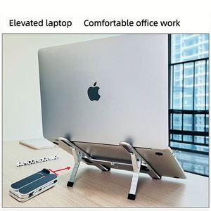 Nuevo Soporte Plegable y Portátil para Laptop, Tablet y Teléfono, de Aleación de Aluminio Plateado y Silicona, Ergonómico y Ajustable en 6 Niveles - Product Image 4