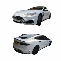 Kit carrosserie en fibre de carbone pour Tesla Model S, style LART, pare-chocs avant et arrière, jupes latérales, aileron, lames d'air, amélioration du pare-chocs de voiture