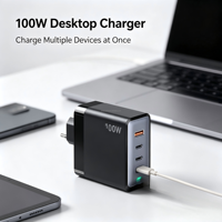 Cargador de Pared Multidispositivo de 100W con Tecnología GaN y Carga Rápida PD para Laptop y Teléfono Móvil