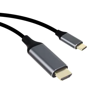 VCOM אלומיניום 1.8 מ' 4K USB C ל-HDMI כבל וידאו מחשב זכר לזכר למחשב נייד למקרן צג