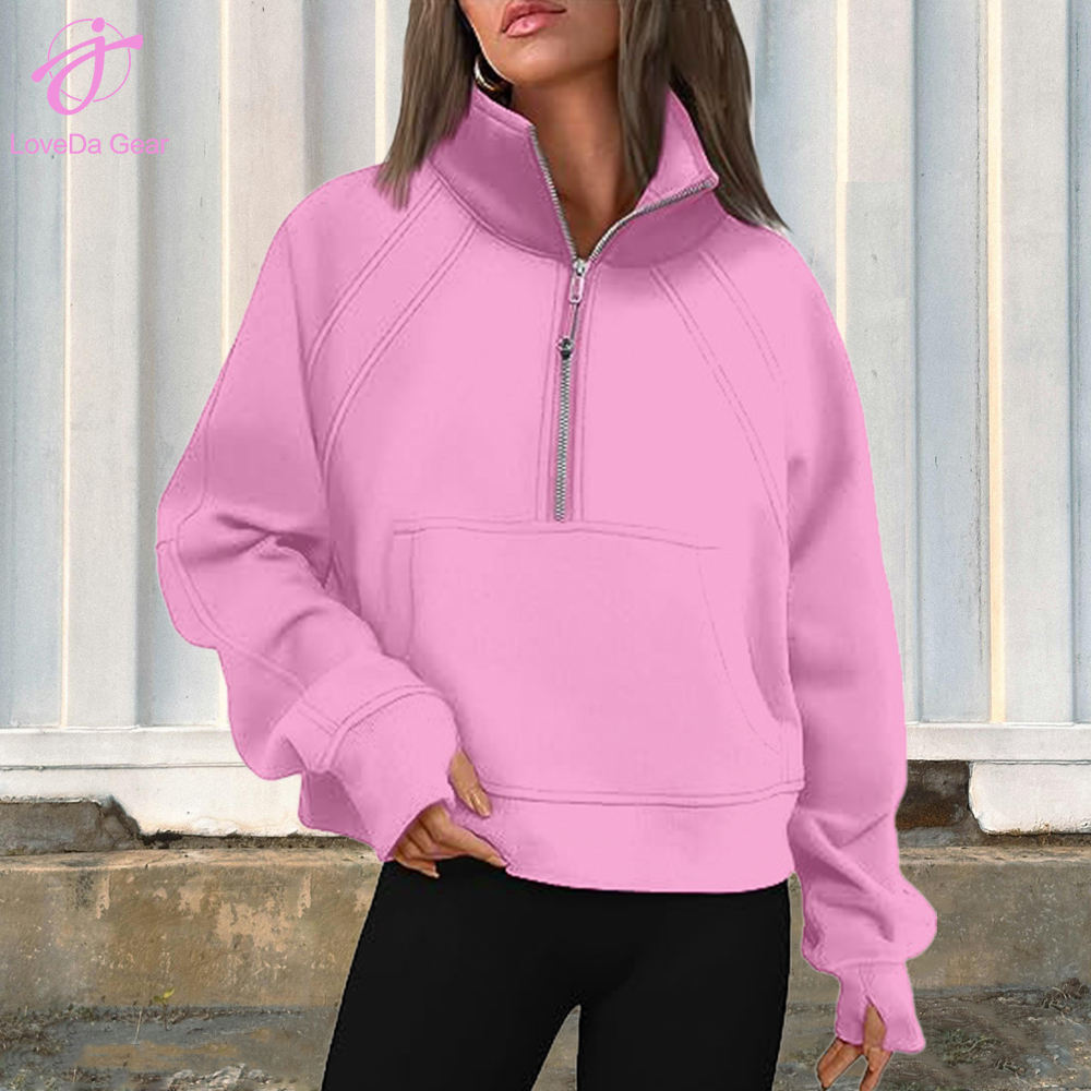 Fleece Hoodie with Thumb Holes Women's Winterwear