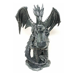 Poliresina Fibra de vidrio Dark Beacon Dragon Guardian of <span class=keywords><strong>Styx</strong></span> Castle Gate Estatua con luz LED solar - Product Image 4