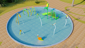 Tapis anti-éclaboussures pour <span class=keywords><strong>piscine</strong></span> familiale dans la cour, adapté aux hôtels et complexes hôteliers commerciaux en plein air. Dispositif de pulvérisation d'eau inclus - Product Image 4