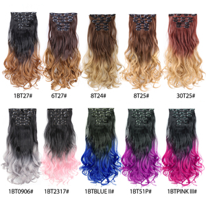 AliLeader - Extensiones de Cabello Sintético con Clip, Onduladas y Largas, 22 Pulgadas, 6 Piezas/Juego, 16 Clips - Product Image 4