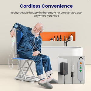 전기 욕조 리프트 의자 조정 가능한 안락 의자 샤워 시트 노인 방수 목욕 안전 전송 장치 - Product Image 5