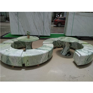 Set da Pranzo da Giardino in Pietra di Giada Naturale, <span class=keywords><strong>Tavolo</strong></span> da Caffè di Lusso in <span class=keywords><strong>Marmo</strong></span> Verde Onice - Product Image 4