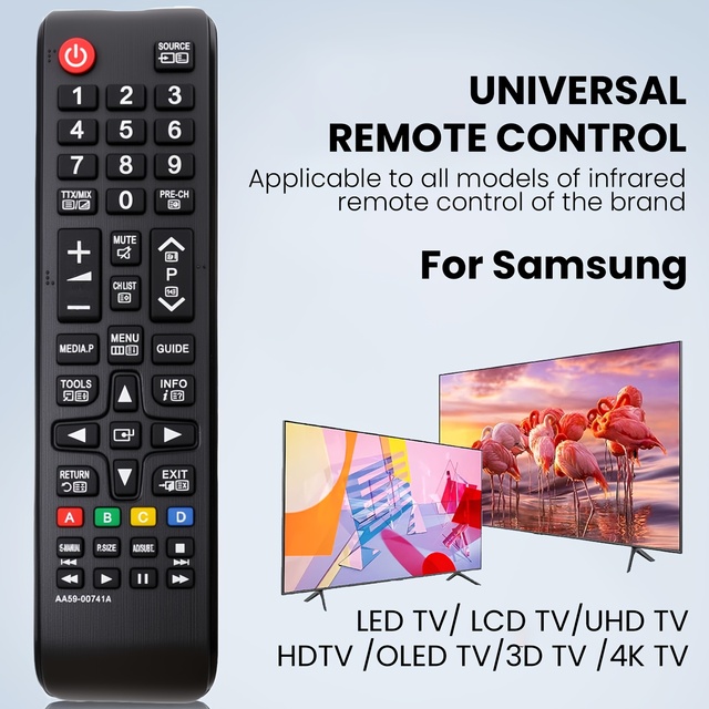 AA59-00741A Replacement Remote Control for Samsung TVs UA46ES7500M/UA46ES7500S/UA46ES8000M/UA46ES8000S/UA55E-Fixed Code AAA